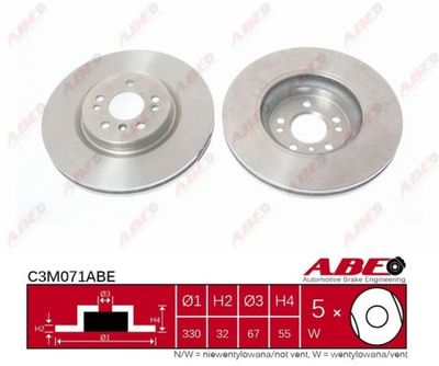 Bromsskiva ABE C3M071ABE för MERCEDES-BENZ, ROVER