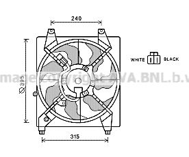 Вентилятор, охлаждение двигателя AVA QUALITY COOLING HY7528 для HYUNDAI SANTA FE