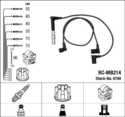 Комплект проводов зажигания NGK 0749 для MERCEDES-BENZ S-CLASS