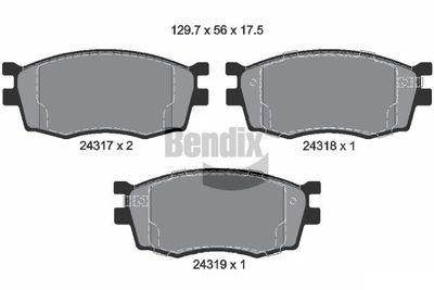 BENDIX Braking BPD2127 Тормозные колодки и сигнализаторы  для KIA RIO II (JB) 1.5 CRDi