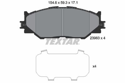 Комплект тормозных колодок, дисковый тормоз TEXTAR 2398301 для LEXUS IS