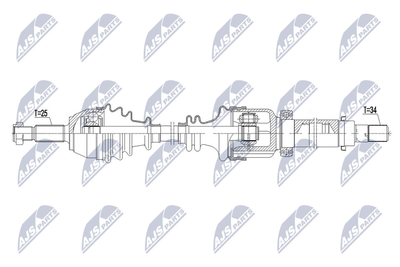 Приводной вал NTY NPW-FR-105 для FORD B-MAX