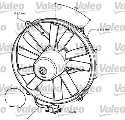 VALEO 696068 Вентилятор системи охолодження двигуна для MERCEDES-BENZ (Мерседес)