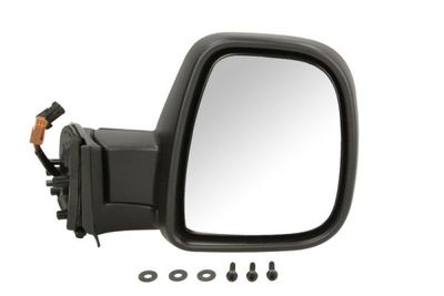 Zijspiegel Rechts (elektrisch, in reliëf, met verwarming, under-coated, met temperatuursensor) past: CITROEN BERLINGO II  PEUGEOT PARTNER II 03.12-03.18