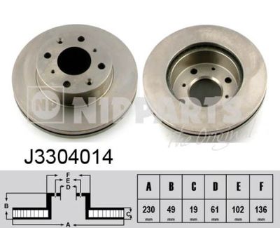 NIPPARTS J3304014 Тормозные диски  для HONDA (Хонда)