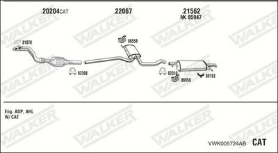 Изпускателна система WALKER VWK005724AB