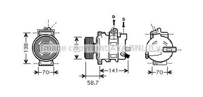 AVA QUALITY COOLING AIK287 Компрессор кондиционера  для AUDI A4 B7 Avant (8ED) 2.0 TDI