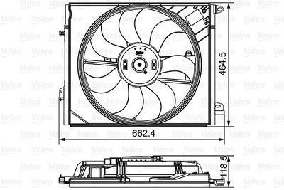 Вентилятор, охлаждение двигателя VALEO 696881 для RENAULT MEGANE