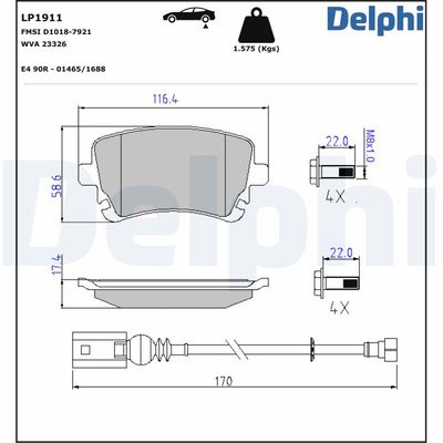 Brake Pad Set, disc brake LP1911