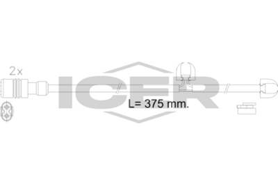 предупредителен контактен сензор, износване на накладките ICER 610615 E C