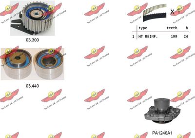 Водяной насос + комплект зубчатого ремня AUTOKIT 04.5277PA для LANCIA THESIS