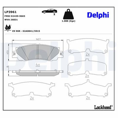Remblokken set Achter , past: LEXUS LX  TOYOTA LAND CRUISER, LAND CRUISER 300 2.8D-3.5 08.21-