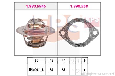 EPS 1.880.994 Термостат для OPEL CORSA B Фургон/хетчбэк (S93) 1.7 D (F08, W5L)