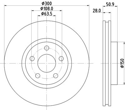 Тормозной диск HELLA 8DD 355 125-511 для FORD S-MAX