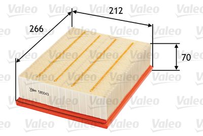 VALEO 585043 Воздушный фильтр  для SEAT EXEO (Сеат Еxео)