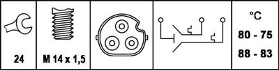 COMUTATOR TEMPERATURA VENTILATOR RADIATOR HELLA 6ZT007837101 1