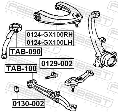 Control/Trailing Arm, wheel suspension 0124-GX100LH