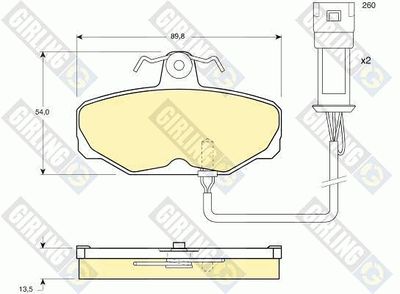 Комплект тормозных колодок, дисковый тормоз GIRLING 6104711 для FORD SCORPIO