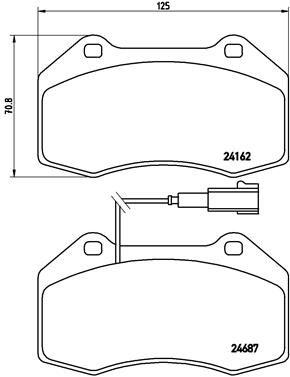 Комплект тормозных колодок, дисковый тормоз BREMBO P 23 117 для ABARTH GRANDE