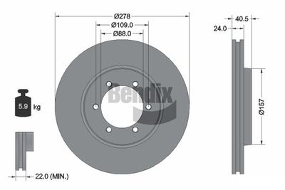BENDIX Braking BDS2105 Тормозные диски для SSANGYONG KORANDO