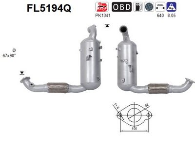FILTRU FUNINGINE/PARTICULE SIST.DE ESAPAMENT AS FL5194Q