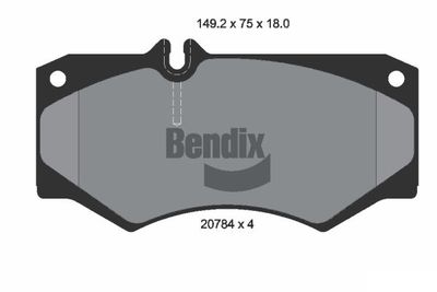 Комплект тормозных колодок, дисковый тормоз BENDIX Braking BPD1725 для MERCEDES-BENZ HENSCHEL