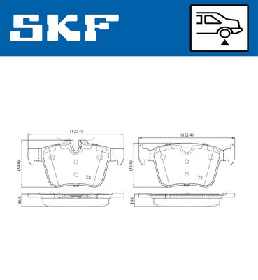 Комплект тормозных колодок, дисковый тормоз SKF VKBP 90142 для VOLVO S90