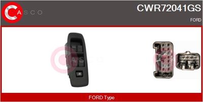 CASCO CWR72041GS Кнопка стеклоподьемника  для FORD RANGER (Форд Рангер)