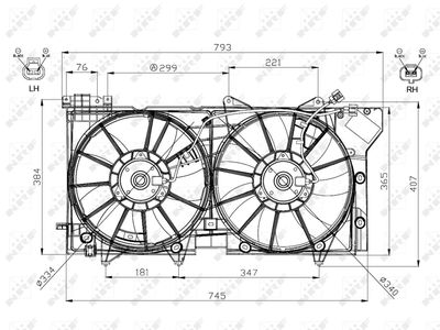 NRF 47573 Вентилятор системы охлаждения двигателя  для SUBARU OUTBACK (Субару Оутбакk)