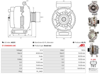 GENERATOR / ALTERNATOR AS-PL A5231 4