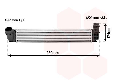 VAN WEZEL Intercooler, inlaatluchtkoeler (43004411)