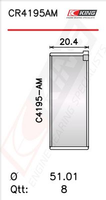 Черупка на биелен лагер KING CR4195AM0.25