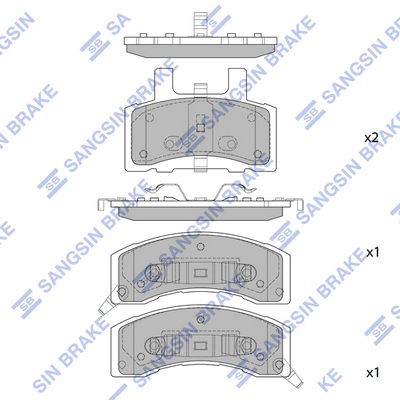 Комплект тормозных колодок, дисковый тормоз Hi-Q SP1288 для CHEVROLET TAHOE