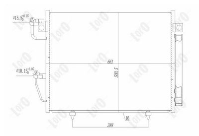 Конденсатор, кондиционер ABAKUS 033-016-0017 для MITSUBISHI PAJERO