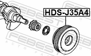 HDS-J35A4 FEBEST Ременный шкив, коленчатый вал