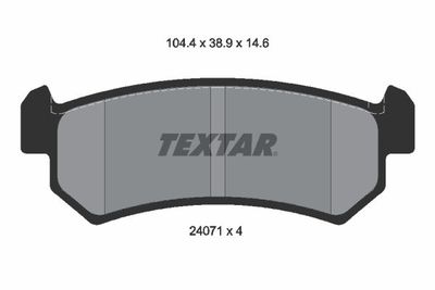 Комплект тормозных колодок, дисковый тормоз TEXTAR 2407101 для CHEVROLET LACETTI