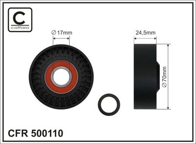 Tensioner Pulley, V-ribbed belt 500110