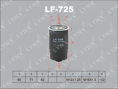 Топливный фильтр LYNXauto LF-725 для KIA MOHAVE