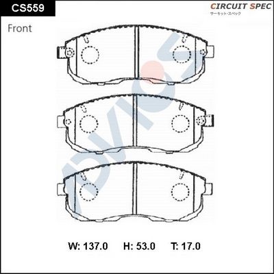 ADVICS CS559 Тормозные колодки и сигнализаторы  для INFINITI I35 (Инфинити И35)