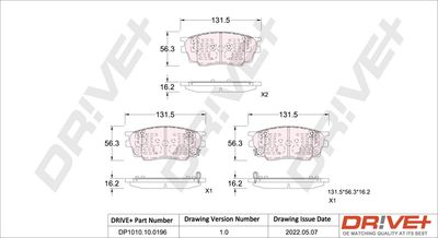 Комплект тормозных колодок, дисковый тормоз Dr!ve+ DP1010.10.0196 для LANDWIND (JMC) X6