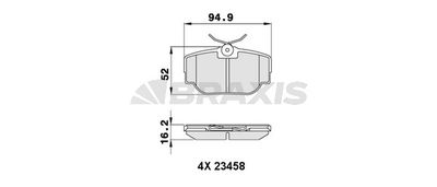 BRAXIS AA0262 Тормозные колодки и сигнализаторы  для LAND ROVER RANGE ROVER II (P38A) 3.9 4x4