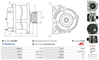 GENERATOR / ALTERNATOR AS-PL A2104PR 4