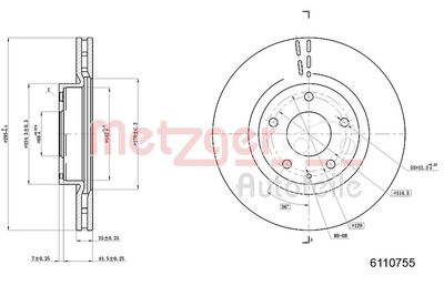 спирачен диск METZGER AUTOTEILE 6110755