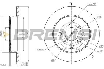 Тормозной диск BREMSI CD6650S для DAIHATSU APPLAUSE