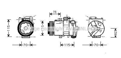 Компрессор, кондиционер AVA QUALITY COOLING AIK014 для AUDI A2