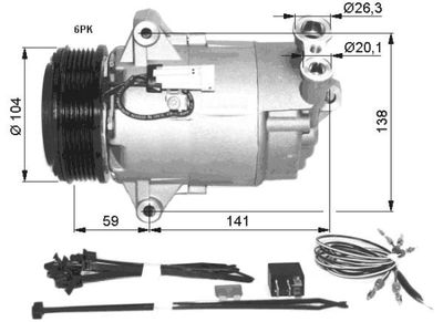 Kompressor, klimatanläggning NRF 32427