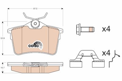 Комплект тормозных колодок, дисковый тормоз GDB1799