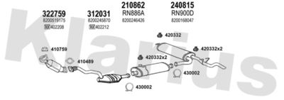 Układ wydechowy KLARIUS 721133E