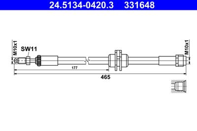 Тормозной шланг ATE 24.5134-0420.3 для MINI MINI