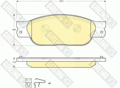 GIRLING 6115109 Тормозные колодки и сигнализаторы  для JAGUAR S-TYPE II (X200) 2.7 D